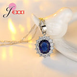 Silver Princess Crystal Zircon Jewelry Set for Women