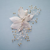 Silver Leaf Women Headpiece Wedding Hair Crown Comb Rhinestone Bridal Hair Piece