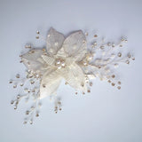 Silver Leaf Women Headpiece Wedding Hair Crown Comb Rhinestone Bridal Hair Piece