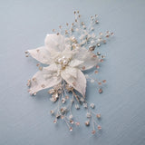 Silver Leaf Women Headpiece Wedding Hair Crown Comb Rhinestone Bridal Hair Piece