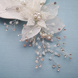 Silver Leaf Women Headpiece Wedding Hair Crown Comb Rhinestone Bridal Hair Piece