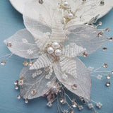 Silver Leaf Women Headpiece Wedding Hair Crown Comb Rhinestone Bridal Hair Piece