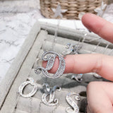 CZ Letter M Necklace for Women Girls Charm Pendant