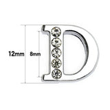 Crystal Paved Initial Letter Slide Charms for 8mm Bracelet Keychain Necklace