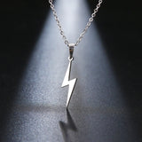 Silver Lightning Necklace for Women Stainless Steel Choker Chain Pendant Jewelry
