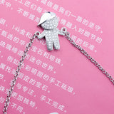 Silver Little boy Fortune Zircon Stone Charm Bracelets DIY Women Jewelry Hot