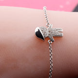Silver Little boy Fortune Zircon Stone Charm Bracelets DIY Women Jewelry Hot