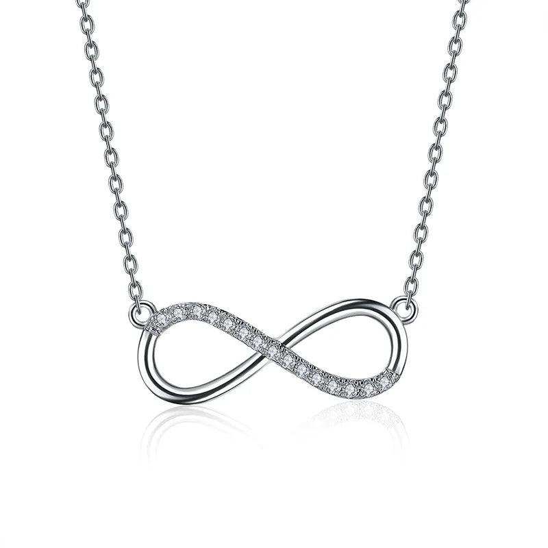 Silver Infinity Pendant Necklace for Women Jewelry Gift