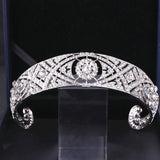 Silver Baroque Crystal Crown Tiara For Bride