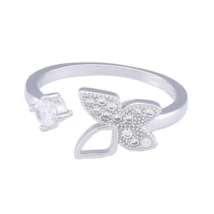 Crystal Butterfly Ring Women Jewelry Adjustable Finger Ring