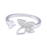 Crystal Butterfly Ring Women Jewelry Adjustable Finger Ring
