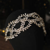 Silver Crystal Headband Tiara For Women Bride Wedding Hair Accessories