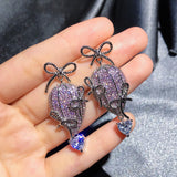 Silver CZ Balloon Shape Earrings Party Jewelry