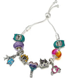 Silver MAMA Family Tree Beads Charm Bracelets For Women