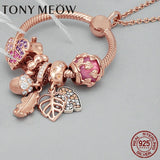 Maple Leaf Heart Flamingo Bead Charms for Bracelet Jewelry DIY