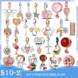Maple Leaf Heart Flamingo Bead Charms for Bracelet Jewelry DIY