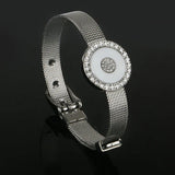 Silver Mesh Keeper Bracelets with Bling Crystal Stone, Adjustable
