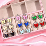 Acrylic Butterfly Pendant Round Rhinestone Frame 10Pcs/lot DIY Earring Findings