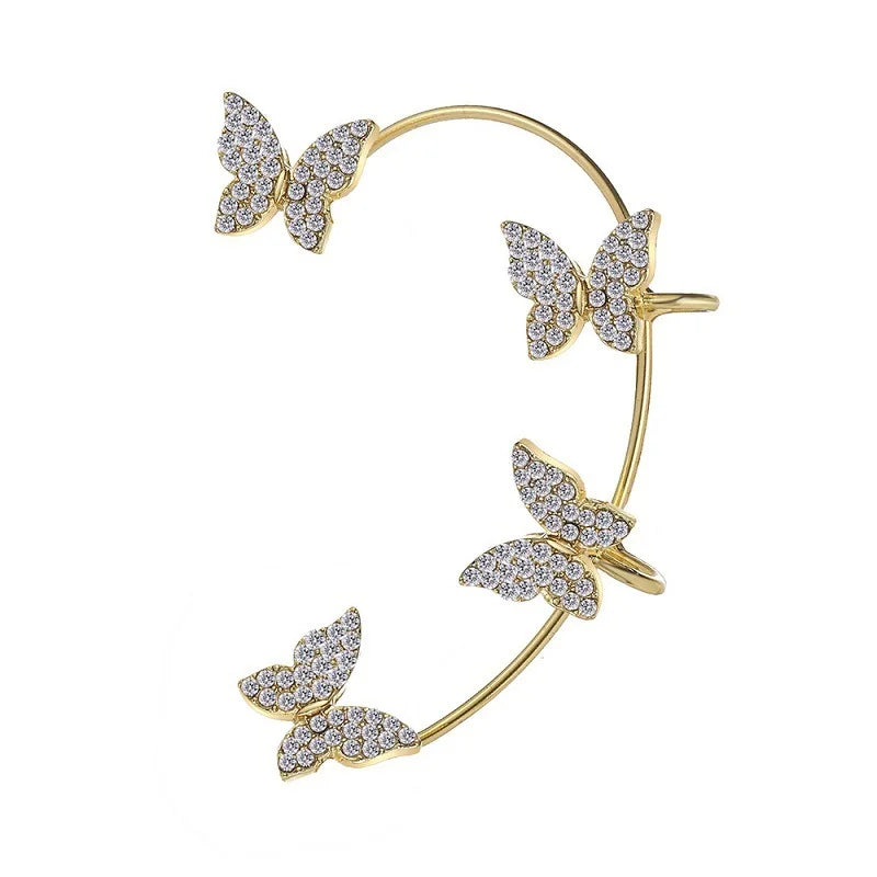 Zircon Butterfly Ear Clips for Women