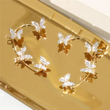 Zircon Butterfly Ear Clips for Women