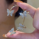 Zircon Butterfly Ear Clips for Women