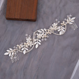 Silver Metal Flower Leaf Tiara Crown for Bride Wedding
