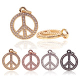 Silver Micro Pave Zircon Peace Symbol DIY Charms Pendants 2PCS