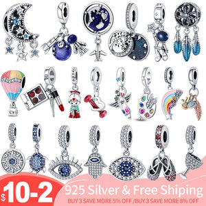 Silver Milky Way Starry Sky Charm Bead Fit Bracelet Necklace