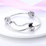 Silver Moon Star Clip Charms for Snake Chain Bracelet DIY Heart Dangle