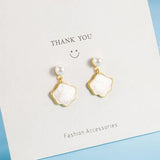 Silver Mother-of-pearl Stud Earrings Lovely Cloud Earring French Retro Jewelry