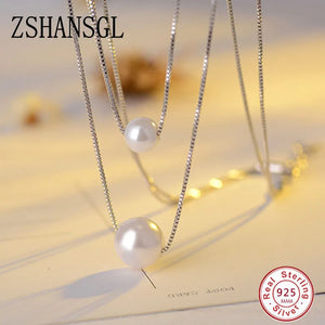 Double Layer Freshwater Pearl Choker Necklace for Women
