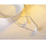 Double Layer Chain Pearl Choker Necklace for Women