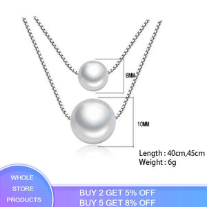 Double Layer Chain Pearl Choker Necklace for Women