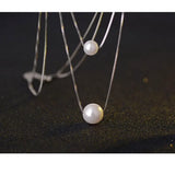 Double Layer Chain Pearl Choker Necklace for Women