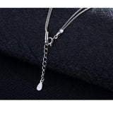 Double Layer Zircon Heart Pendants Necklace Women Choker Collares