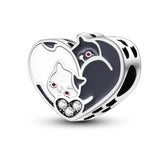 Silver Dumbbell Heart Necklace Charm Pendant for DIY Jewelry