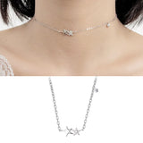 Star Choker Necklace Cubic Zirconia Fine Jewelry Bijoux