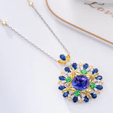 Dazzling Square Zircon Stone Pendant Necklace Charms Jewelry Gift