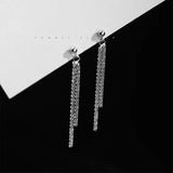 Silver Long Tassel Earring Women Earrings Korea Jewelry