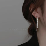 Silver Long Tassel Earring Women Earrings Korea Jewelry