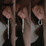 Silver Long Tassel Earring Women Earrings Korea Jewelry