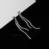 Silver Long Tassel Earring Women Earrings Korea Jewelry