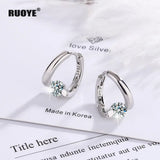 Silver High Zircon Crystal Stud Earring