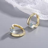 Silver High Zircon Crystal Stud Earring