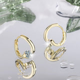 Silver High Zircon Crystal Stud Earring