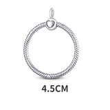Silver O Pendant with Pave O Pendant Dangle Charm