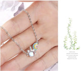 Silver Opal Rainbow Unicorn Charm Bracelet
