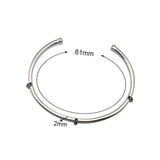 Silver Open Bracelet Bangle Cuff Stainless Steel Jewelry