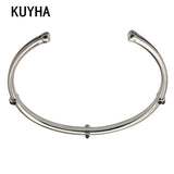 Silver Open Bracelet Bangle Cuff Stainless Steel Jewelry