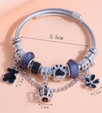 Silver Crystal Charm Bracelet for Women